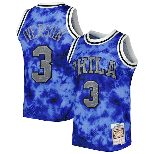 Accattivante Attraente Allen Iverson Philadelphia 76ers 1996/97 Galaxy Swingman Jersey Royal