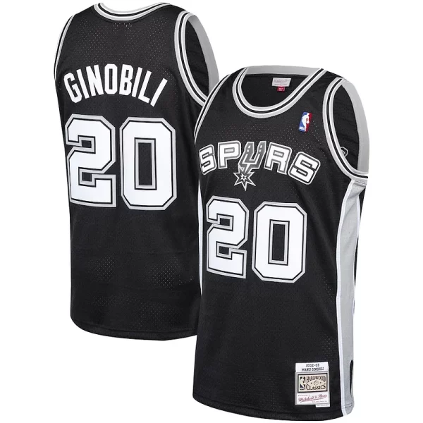 Accattivante Bellissimo Manu Ginobili San Antonio Spurs 2002 03 Hardwood Classics Player Swingman Jersey Black