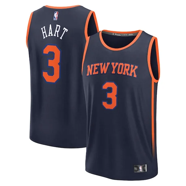 Accattivante Fantastico Josh Hart New York Knicks Fast Break Replica Player Jersey Statement Edition Navy