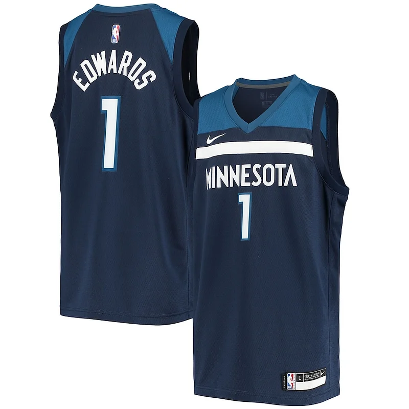 Accattivante Gorgeous Anthony Edwards Minnesota Timberwolves Nike Youth 2020/21 Swingman Jersey Icon Edition Navy
