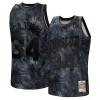 Accattivante Hakeem Olajuwon Houston Rockets Hardwood Classics 1993/94 Tie Dye Swingman Jersey Black