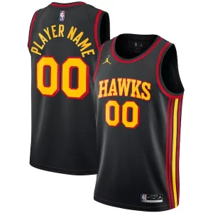 Accattivante Incantevole Classico Atlanta Hawks Jordan Brand Swingman Custom Jersey Statement Edition Black