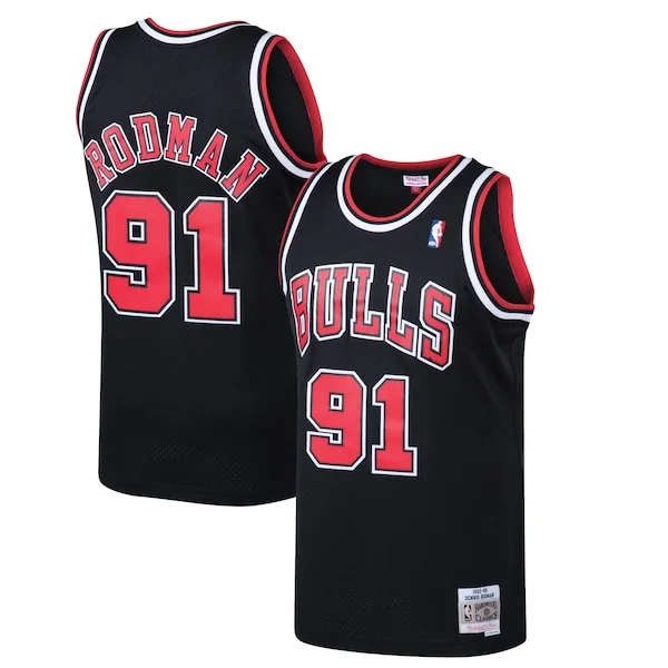 Accattivante Incantevole Dennis Rodman Chicago Bulls 1997/98 Hardwood Classics Swingman Jersey Black