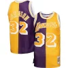 Accattivante Magic Johnson Los Angeles Lakers Big & Tall Hardwood Classics 1984/85 Split Swingman Jersey Purple/Gold
