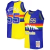 Accattivante Meraviglioso Dikembe Mutombo Denver Nuggets Hardwood Classics 1991/92 Split Swingman Jersey Royal/Gold