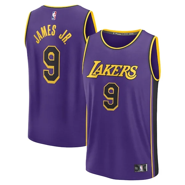 Accattivante Ottimo Gorgeous Bronny James Los Angeles Lakers Fast Break Replica Player Jersey Statement Edition Purple
