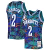 Accattivante Versatile Gorgeous Larry Johnson Charlotte Hornets 1992/93 Hardwood Classics Lunar New Year Swingman Jersey Teal