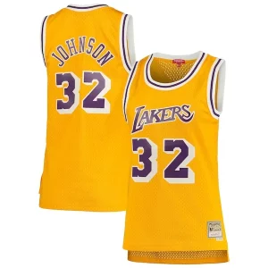 Attraente Carino Magic Johnson Los Angeles Lakers Women's 1984/85 Hardwood Classics Swingman Jersey Gold