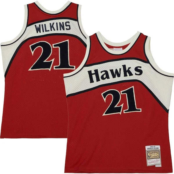 Attraente Dominique Wilkins Atlanta Hawks 1986/87 Hardwood Classics Off Court Swingman Jersey Red
