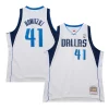 Attraente Eccezionale Dirk Nowitzki Dallas Mavericks 2010/11 Hardwood Classics Swingman Jersey White
