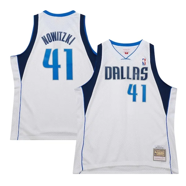 Attraente Eccezionale Dirk Nowitzki Dallas Mavericks 2010/11 Hardwood Classics Swingman Jersey White