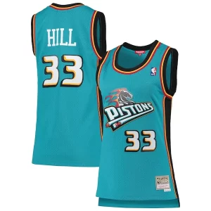 Attraente Grant Hill Detroit Pistons Women's 1998/99 Hardwood Classics Swingman Jersey Teal