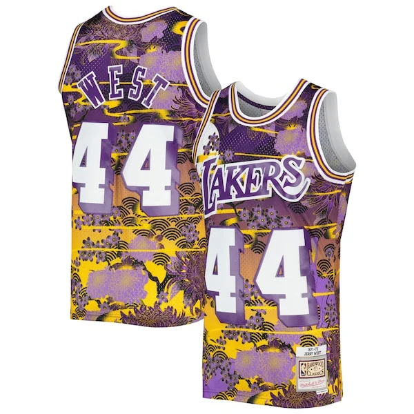Attraente Moderno Jerry West Los Angeles Lakers 1971/72 Hardwood Classics Lunar New Year Swingman Jersey Purple