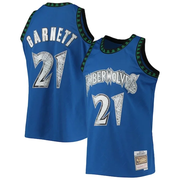 Attraente Moderno Kevin Garnett Minnesota Timberwolves 2003/04 Hardwood Classics NBA 75th Anniversary Diamond Swingman Jersey Blue