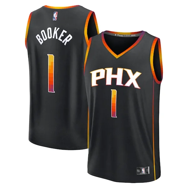 Attraente Resistente Devin Booker Phoenix Suns Fast Break Replica Player Jersey Statement Edition Black