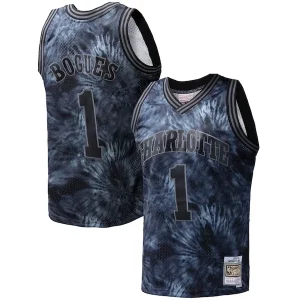 Attraente Trendy Muggsy Bogues Charlotte Hornets Hardwood Classics 1992/93 Tie Dye Swingman Jersey Black