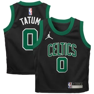 Bellissimo Delizioso Jayson Tatum Boston Celtics Jordan Brand Preschool 2022/23 Replica Jersey Statement Edition Black