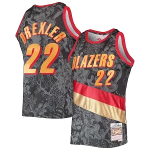 Bellissimo Elegante Clyde Drexler Portland Trail Blazers Hardwood Classics 1991/92 Lunar New Year Swingman Jersey Black