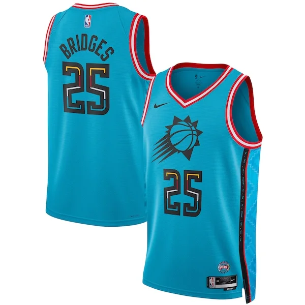 Bellissimo Fascinante Attraente Mikal Bridges Phoenix Suns Nike Unisex 2022/23 Swingman Jersey City Edition Turquoise
