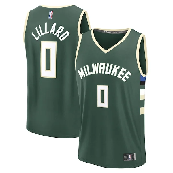Delizioso Cool Pratico Damian Lillard Milwaukee Bucks Youth Fast Break Replica Player Jersey Icon Edition Hunter Green