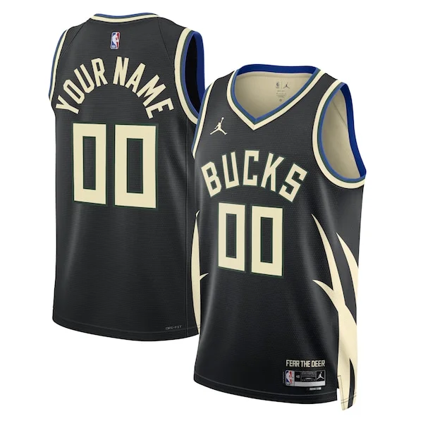 Bellissimo Pratico Attraente Milwaukee Bucks Jordan Brand Unisex 2022/23 Swingman Custom Jersey Statement Edition Black