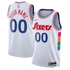 Bellissimo Resistente Elegante Philadelphia 76ers Nike Unisex 2024/25 Custom Swingman Jersey City Edition White