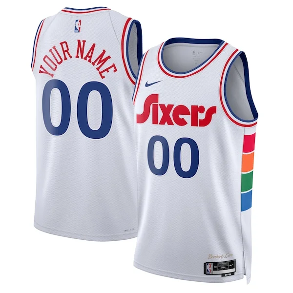 Bellissimo Resistente Elegante Philadelphia 76ers Nike Unisex 2024/25 Custom Swingman Jersey City Edition White