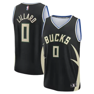 Bellissimo Splendido Comodo Damian Lillard Milwaukee Bucks Youth Fast Break Replica Player Jersey Statement Edition Black