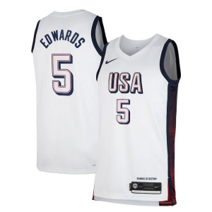 Carino Anthony Edwards Unisex Nike Men's USA Basketball 2024 Swingman Player Jersey White