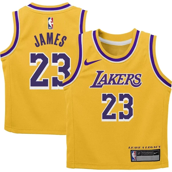 Carino Ottimo LeBron James Los Angeles Lakers Nike Preschool Dri FIT Swingman Player Jersey Icon Edition Gold