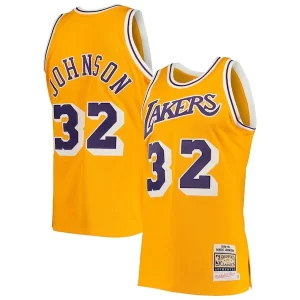 Carino Magic Johnson Los Angeles Lakers 1984/85 Hardwood Classics Authentic Jersey Gold/Purple