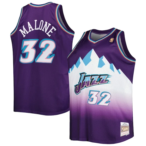 Carino Sofisticato Raffinato Karl Malone Utah Jazz Big & Tall Hardwood Classics 1996/97 Swingman Jersey Purple/White