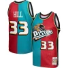 Carino Trendy Delizioso Grant Hill Detroit Pistons Hardwood Classics 1999/00 Split Swingman Jersey Teal/Red