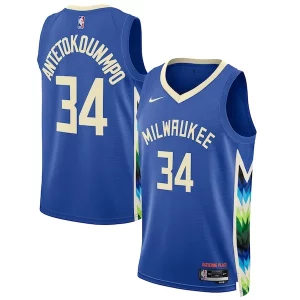 Carino Versatile Giannis Antetokounmpo Milwaukee Bucks Nike Unisex 2022/23 Swingman Jersey City Edition Royal