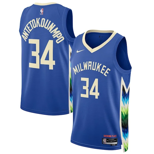 Carino Versatile Giannis Antetokounmpo Milwaukee Bucks Nike Unisex 2022/23 Swingman Jersey City Edition Royal