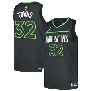 Carino Versatile Karl Anthony Towns Minnesota Timberwolves Jordan Brand Authentic Player Jersey Statement Edition Anthracite