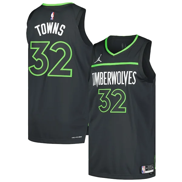 Carino Versatile Karl Anthony Towns Minnesota Timberwolves Jordan Brand Authentic Player Jersey Statement Edition Anthracite
