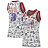 Classico Fantastico Allen Iverson Philadelphia 76ers Women's 2000 Doodle Swingman Jersey White