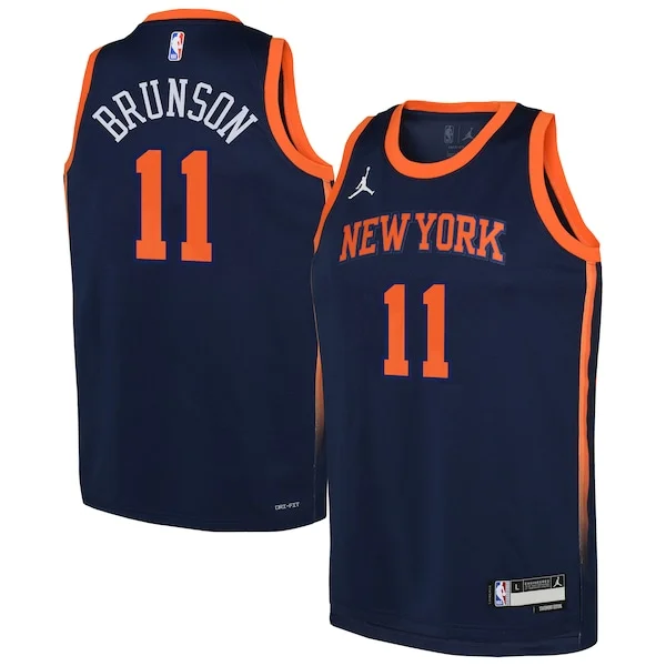 Classico Jalen Brunson New York Knicks Jordan Brand Youth Swingman Jersey Statement Edition Navy