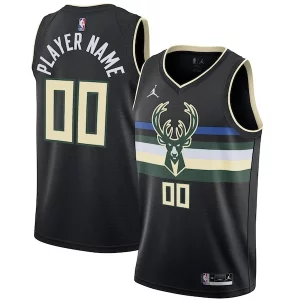 Classico Trendy Fantastico Milwaukee Bucks Jordan Brand Swingman Custom Jersey Statement Edition Black