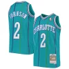 Comodo Larry Johnson Charlotte Hornets Youth 1992/93 Hardwood Classics Swingman Jersey Teal