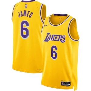 Comodo LeBron James Los Angeles Lakers Nike Unisex Swingman Jersey Icon Edition Gold