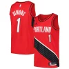 Cool Anfernee Simons Portland Trail Blazers Jordan Brand Swingman Player Jersey Statement Edition Red/Black