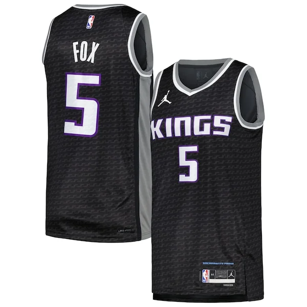 Cool De'Aaron Fox Sacramento Kings Jordan Brand Swingman Player Jersey Statement Edition Black