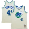 Cool Duraturo Dirk Nowitzki Dallas Mavericks Chainstitch Swingman Jersey Cream