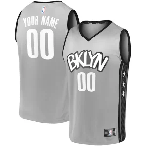 Cool Fascinante Robusto Brooklyn Nets Youth Custom Fast Break Replica Jersey Gray Statement Edition