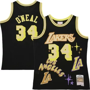 Cool Gorgeous Ottimo Shaquille O'Neal Los Angeles Lakers 1996/97 Swingman Sidewalk Sketch Jersey Black