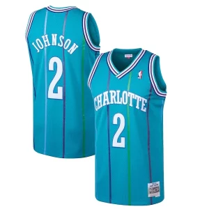 Cool Larry Johnson Charlotte Hornets 1992/93 Hardwood Classics Swingman Jersey Teal