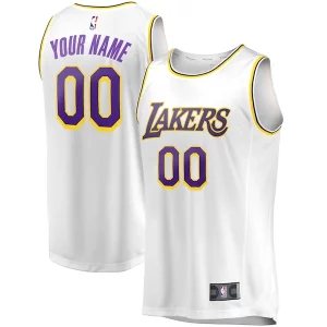 Cool Magnifico Los Angeles Lakers Youth Fast Break Replica Custom Jersey Association Edition White