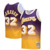 Cool Ottimo Magnifico Magic Johnson Los Angeles Lakers 1984/85 Hardwood Classics Fadeaway Swingman Player Jersey Gold/Purple